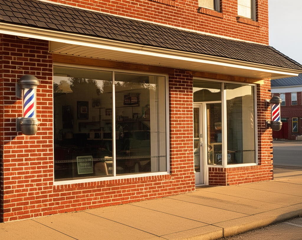 Chris's Barbershop storefront at 419 N Main St, Piqua, OH